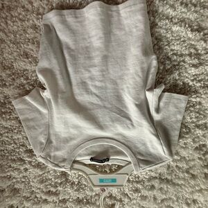 Zara Cream Short Sleeve Crew Neck Tee